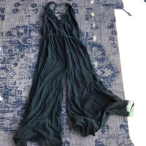 Emerald green halter neck jumpsuit